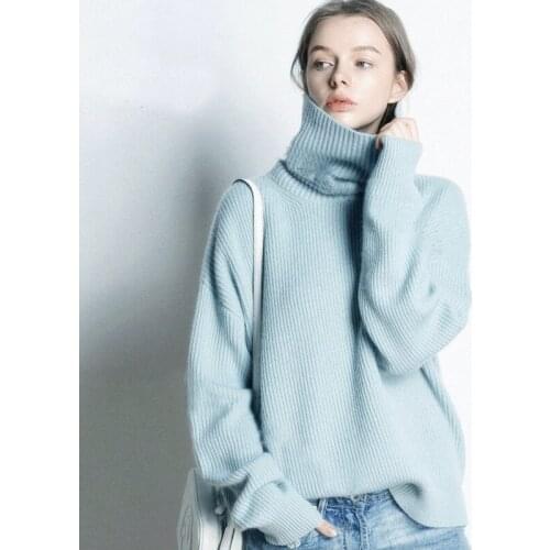 Harajuku Turtleneck sweater women knit Loose Pullovers pull femme hiver sweater BF Style Solid tops Mori girl Korean clothes new