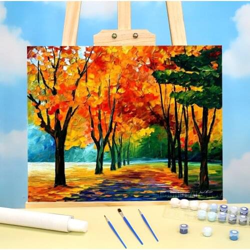 Fall Blues DIY Painting By Numbers Set Acrylic Paints 40*50 Oil Painting Decorative Paintings Adults Handiwork Wall Drawing