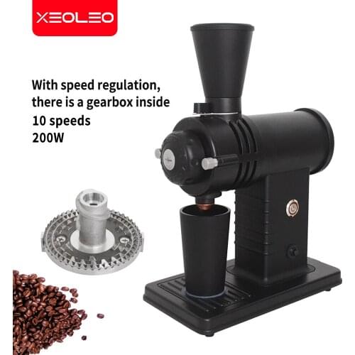 XEOLEO Ghost tooth coffee grinder 78mm Shark tooth burr for filter coffee maker 200W coffee miller 10 step coffee machine