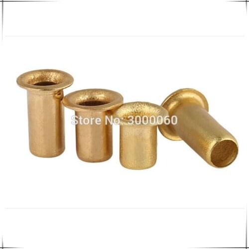 M2.3x4mm Brass Copper Single Tube Hollow Tubular Rivet For PCB 2000pcs/lot