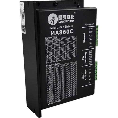 Leadshine 2-phase stepper driver MA860C input 36-80VAC 1.8-7.2A control NEMA34/23 stepper motor