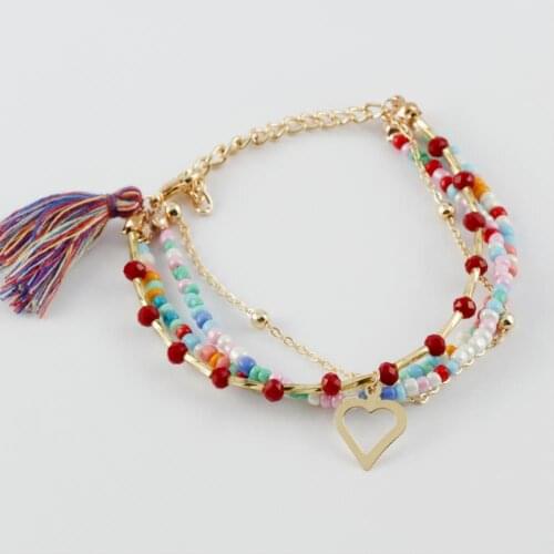 Tassels Crystal Sand Beads Bracelet (Yellow Color)