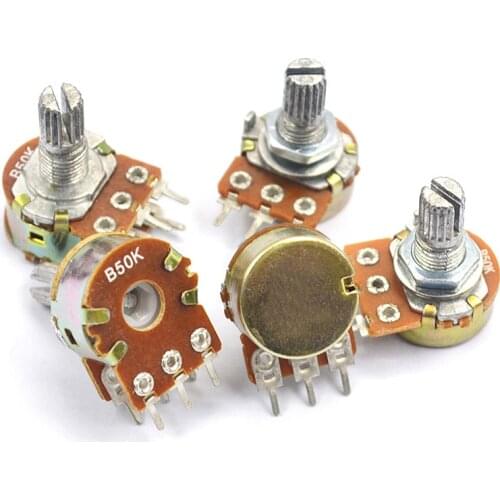 10pcs WH148 B1K/2K/5K/10K/20K/50K/100K/250K/500K/1M Linear Potentiometer 15mm Shaft With Nuts And Washers Hot High Quality 3pin
