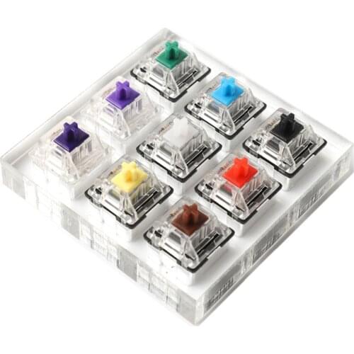 Mechanical Keyboard Switches 9-axis Keyboard Tester Kit with Clear Keycaps BOX Kailh for Cherry Mechanical Keyboard Parts