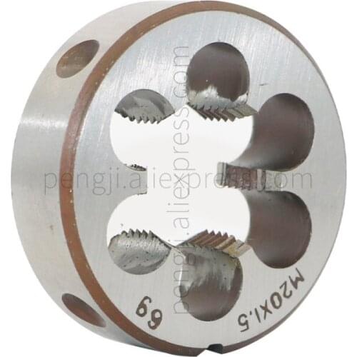 HSS 20mm X 1.5 Metric Right Hand Round Die, Machine Thread Die M20 X 1.5mm Pitch for Mold Machining, Alloy Steel Material