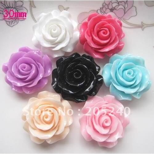 Many styles 20pcs resin rose flowers for diy brooch earring decoration