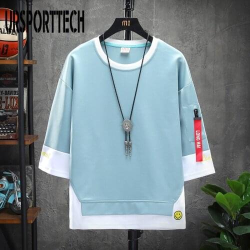 URSPORTTECH 2021 New Style Summer Men T-shirt Tops Harajuku Print Tshirt Dance Tee Shirt Clothes Casual O Neck Male Tees Tops