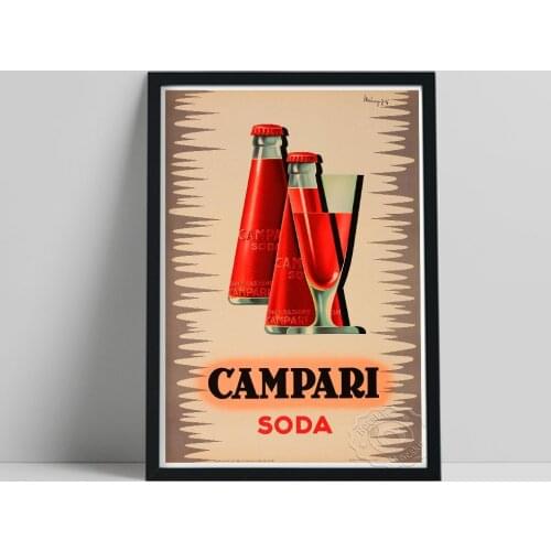 Soda Advertisements Italy Printing Poster, Nordic Vintage Campari Soda Art Prints, Abstractionism Drinks Wall Picture Home Decor