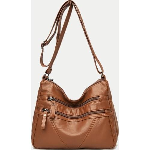 New Arrival Shoulder Bags for Women PU Leather Crossbody mama Bag Large Capacity Zipper Handbag Purse Vintage Tote