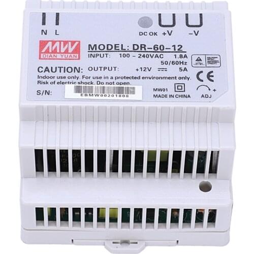Promotion! Din rail power supply 60w 12V ac dc converter dr-60-12 power supply 12v 60w good quality