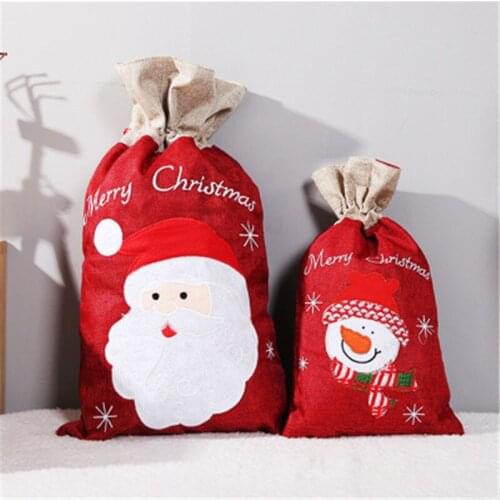 Christmas Gift Bags Santa Claus Snowmen Elk Gift Bags for Kids Candy Storage Bag Gift New Year Christmas Present Kid Handbag