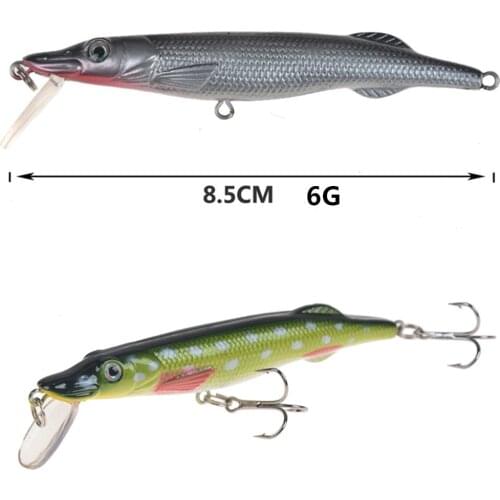 1PCS8.5cm/6g Artificial Plastic Fishing Lures Hard Bait Inside Vibration Pesca Floating Wobblers CrankBait Pike Fishing Tackle