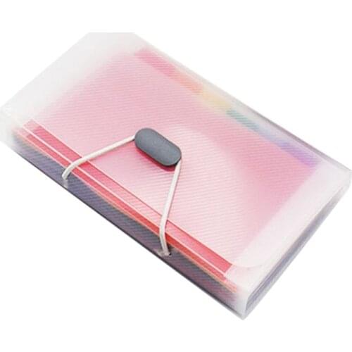Rainbow Color A6 Document Bag Cute Mini Bill Receipt File 13 Grids Pouch Folder Organizer Holder Office Supply