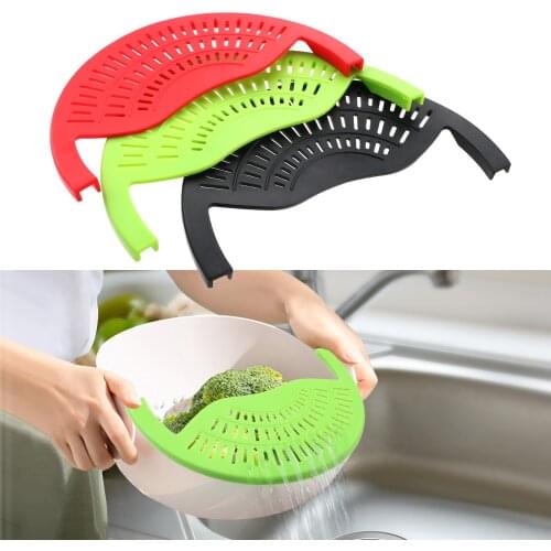 Noodles Vegetable Food Drainer Silicone Food Oil Drainer Pot Pan Bowl Funnel Strainer Cooking Tools Kitchen Gadgets Accessories