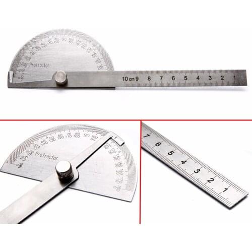 180 Degree Stainless Steel Protractor Angle Finder Rotary Measuring Ruler Machinist Tool Craftsman Ruler goniometer