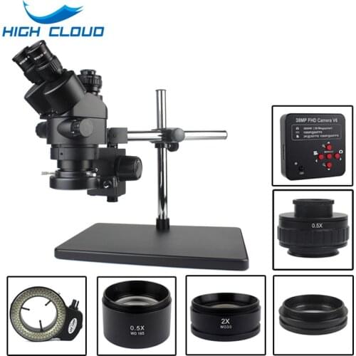 3.5X 7X 45X 90X Simul-Focal Zoom Trinocular Stereo Microscope USB Digital HDMI 38MP Microscope Camera Set For PCB Soldering Repa