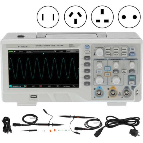 UTD2072CL Oscilloscope Dual-Channel Portable Digital Oscilloscope Handheld Oscilloscope for Electrical Measurement