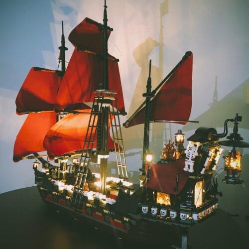 IN STOCK LED light for Pirates Ship boat Compatible with 4195 16009 Queen Annes Revenge Building lepinbricks toys