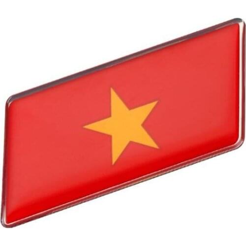 Vietnam Nation Country National Flag Aluminum Alloy Rectangle Styling Car Stickers Automobile Motorcycle Accessories