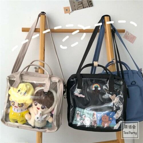 Japanese Cute Two-Dimensional Cartoon Student Girl Messenger Bag Dual Purpose Canvas Messenger Bag Large