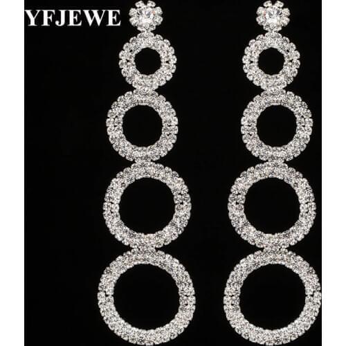 YFJEWE Wholesale Price New 2 Color Crystal Long Drop Earrings Bridal Wedding Party Accessories Dangle Earrings for Women E299