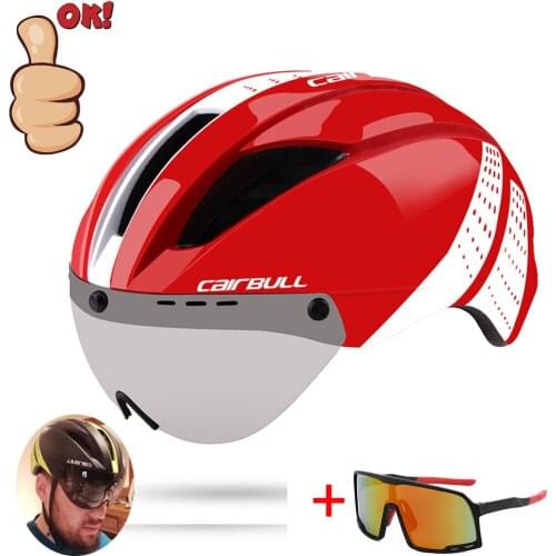 Cairbull Helmet Cycling Safety Helmet Outdoor cle Bicycle Taillight Helmet Removable Lens Visor Mountain Road Bike Helmet
