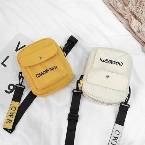Womens Messenge Bag New Style Lady All-match Small Square Bag Korean Canvas Shoulder Bag Messenger Phone Bag Sports Storage Bag