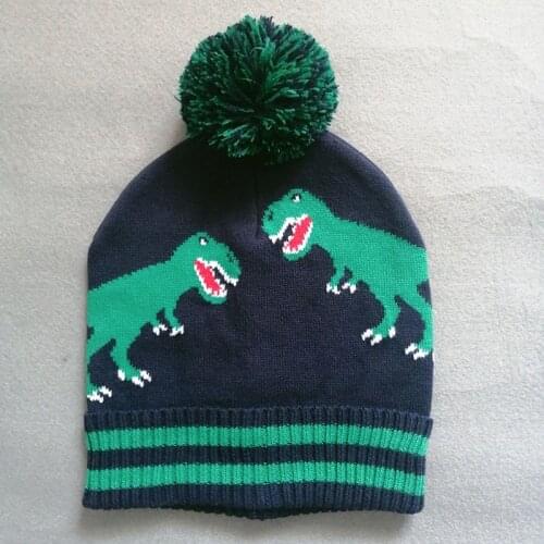 Boy Hat Winter Beanie Knit Pompom Brim Dark Blue Autumn Warm Outdoor Head Accessory For Toddlers Spring