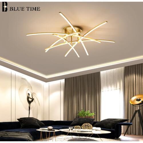 Gold LED Chandelier For Bedroom Living Room Dining Room Kitchen Ceiling Chandeliers Home Indoor Lighting Fixtures AC110V 220V