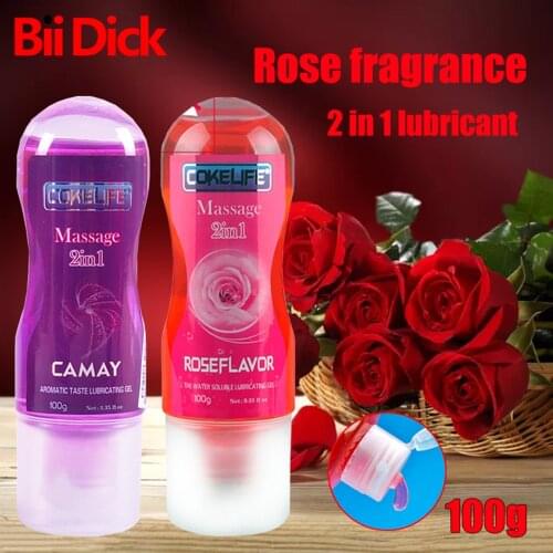 100ML Rose Fragrance Edible Flavor Water Based Lubricant Sex Anal Oral Gel Sex Lube For Couple Adult Strawberry Lubricants