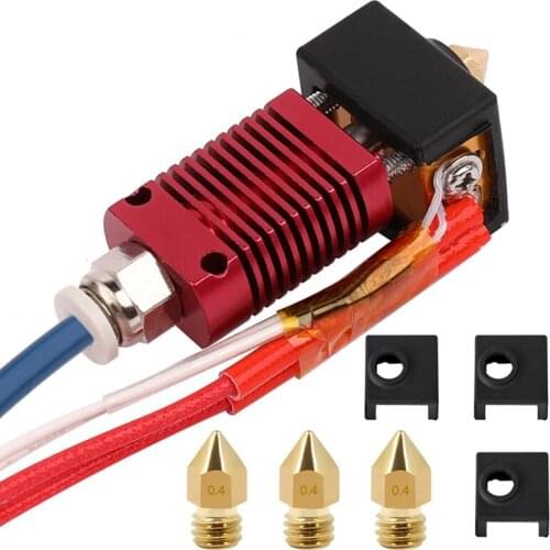 3D Printer Accessories MK8 Hot-End Kit Extruder with Nozzle and Silicone Block Cover for Ender3 Series 3D Printers