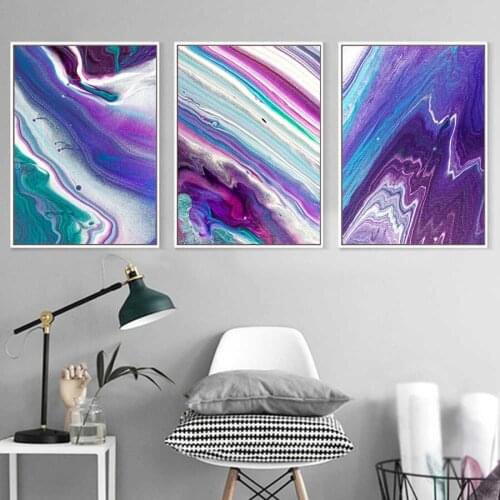 Diamond painting Purple line landscape full square round diamond embroidery abstract mosaic triptych diy craft supplies