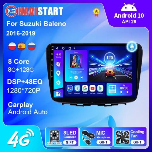 6+128G Android 10 Multimedia Player For Suzuki Baleno 2016-2019 Car Radio Stereo 4G WIFI Bluetooth GPS Navigation NO DVD Player