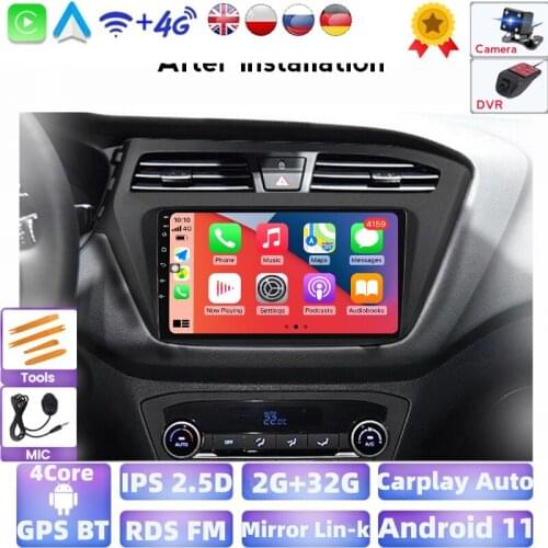Android 2G+32GB car multimedia player For Hyundai i20 2018 2019 WIFI DVR carplay audio stereo