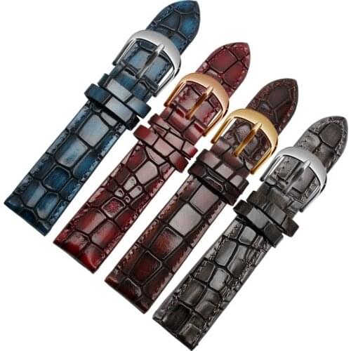 BEAFIRY New Fashion Genuine Leather Watch Band 18mm 20mm 22mm Watch Straps Watchbands Belt brown blue black wine red for men