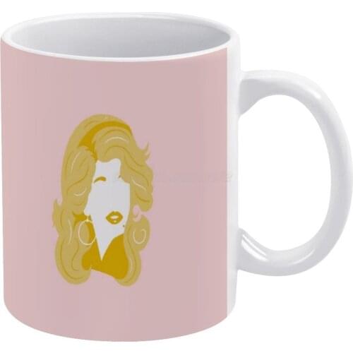 Yellow Dolly Parton Portrait White Mug Ceramic Mug Creative Mug Dolly Parton Dolly Parton Nashville Inspired Yellow Parton Dolly