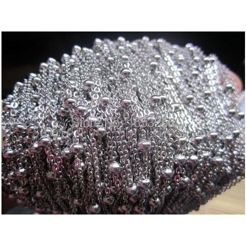 Large Wholesale 100 meter/Lot Women Stainless Steel Charming Link chain jewelry finding DIY Shiny free Lobster clasp