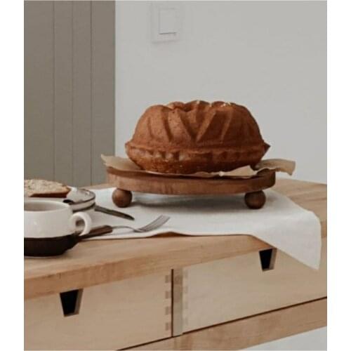 Ball Footed Presentation Wooden Walnut Color