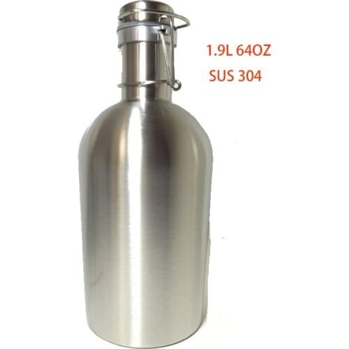 Home brewery Brew Lover 2L food grade 304 stainless steel beer bottle Swing Top Beer Growler growler wholesale product