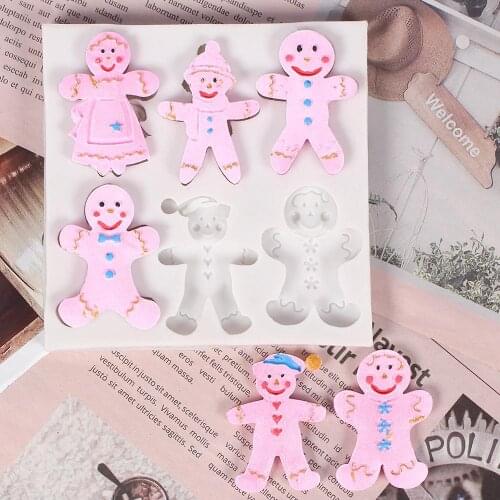 Gingerbread Man Chocolate Candy Molding Silicone Moulds for Baking Jelly Soap Foondant Pastry Christmas Cake Decoration