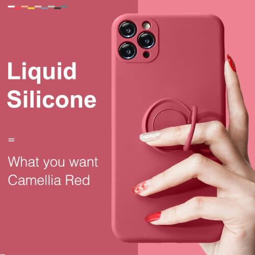 Funda de telefono con soporte magnetico de silicona liquida para iPhone 11 Pro SE XS max XR X XS 8 7 6s 6 Plus