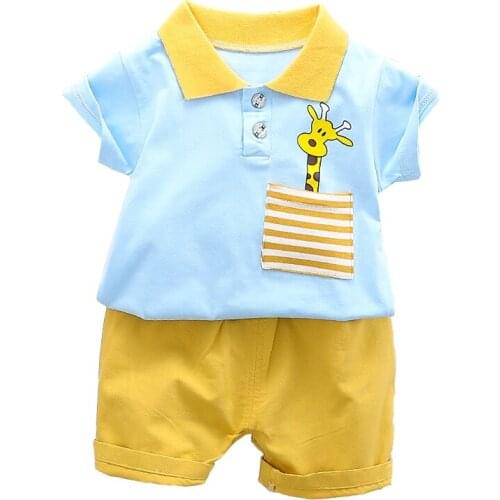 New Summer Baby Boys Clothes Suit Children Girls Cotton Cartoon T Shirt Shorts 2Pcs/set Toddler Fashion Clothing Kids Tracksuits