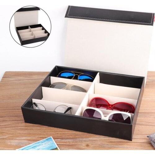 Delicate 8 Grids Glasses Box Sunglasses Organizer Eyeglass Display Storage Cases Glasses Jewelry Holder Box For Storage c