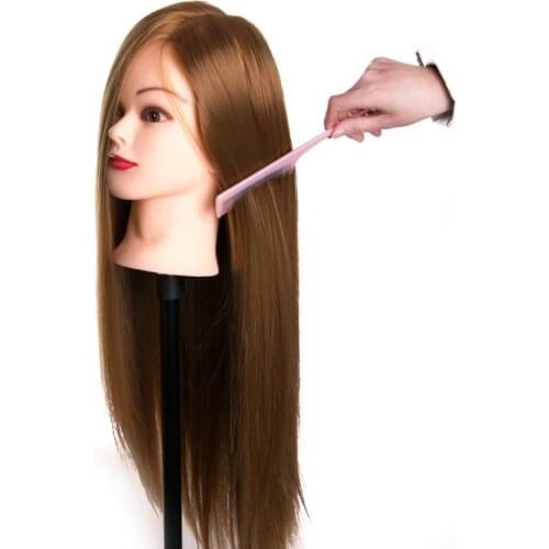 Blone hair training head hairdressing dolls head female mannequins long hair +stand