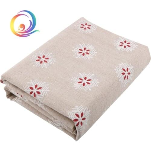 Haisen Snowflake pattern Cotton Linen Fabrics For Quilting,Sewing,Sofa,Curtain,Bag,Cushion,Furniture Cover Decoration Material