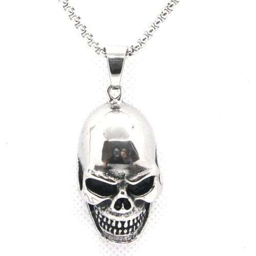 Hot!! Newest Polish Skull Cool Pendant 316L Stainless Steel Jewelry Band PARTY Cool Skull Pendant