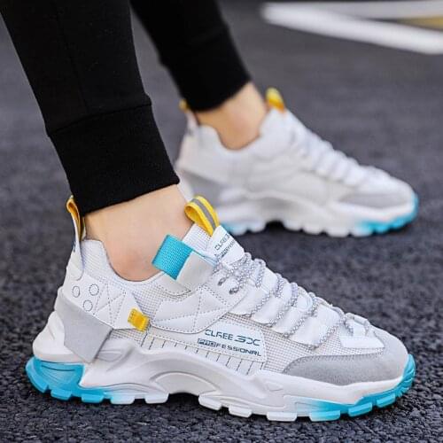 Spring and autumn new fashion sneakers breathable mesh mens shoes white shoes student shoes comfortable all-match shoes