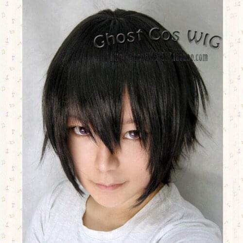 Lelouch Lamperouge Black Anime short cosplay Wig + Wig Cap