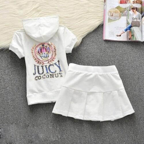 Summer Skirt Set Hooded Zipper Sweatshirt Girl 2 Piece Set Top Mini Skirt Sweet Cute Sportsuit Matching Outfit S-XL