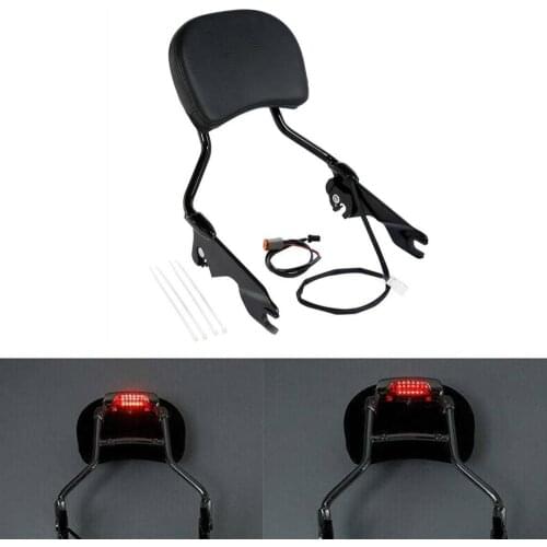 Motorcycle Sissy Bar Backrest Upright Brake Light For Harley Touring Road King Road Glide Street Glide 2009-2013